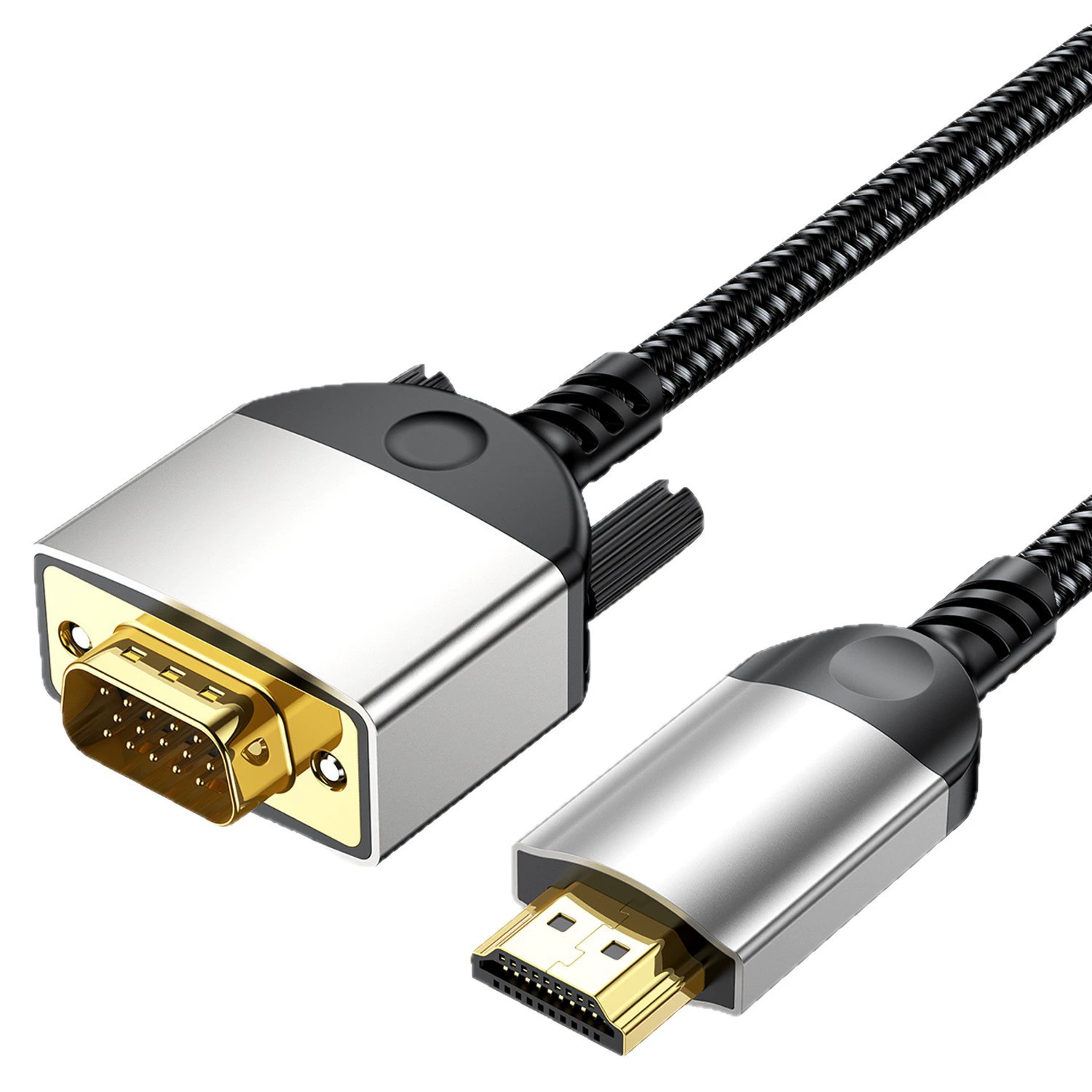 Видео кабель HDMI male к VGA male с винтами, подключение к компьютеру/дому к телевизору/монитору/проектору/игровой консоли