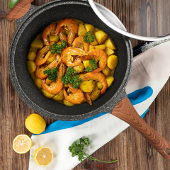 Magnetic Stone Non-Stick Cookware Household Kitchen Oil-Free Stir-Fry Pan Integrated Casting Universal Pan Fryer Wholesale