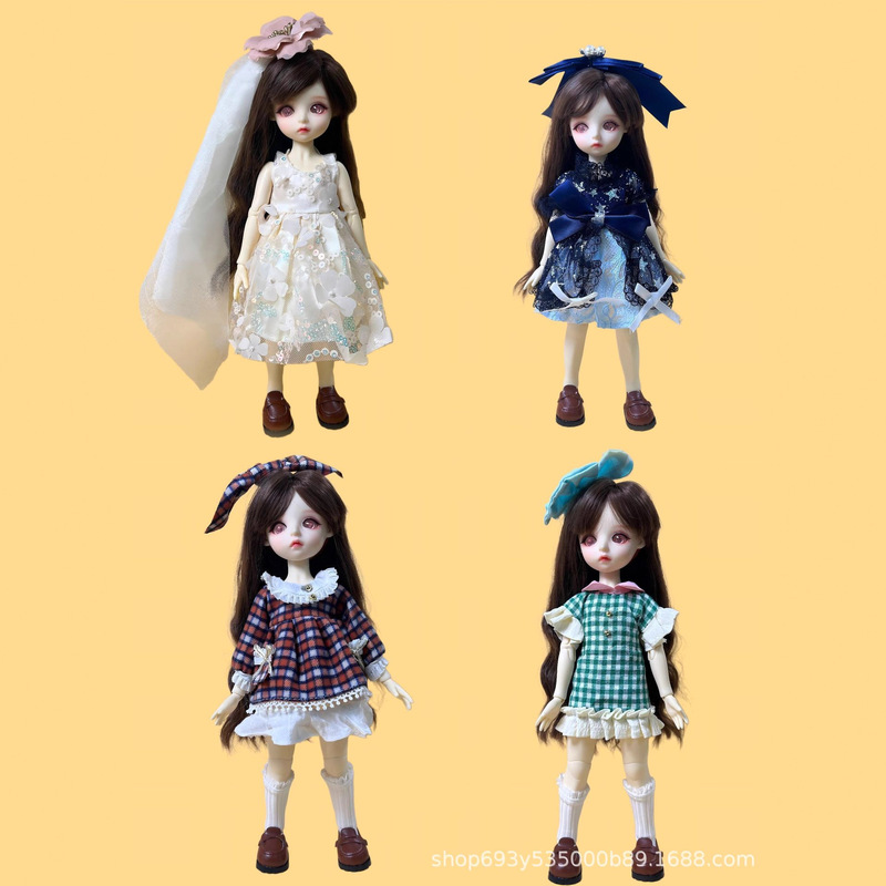 New In-Stock 6-Point Bjd Doll Dress-Up Outfit 30cm Doll Clothes Casual Skirt Set New In-Stock 6-Point Bjd Doll Dress-Up Outfit 30cm Doll Clothes Casual Skirt Set