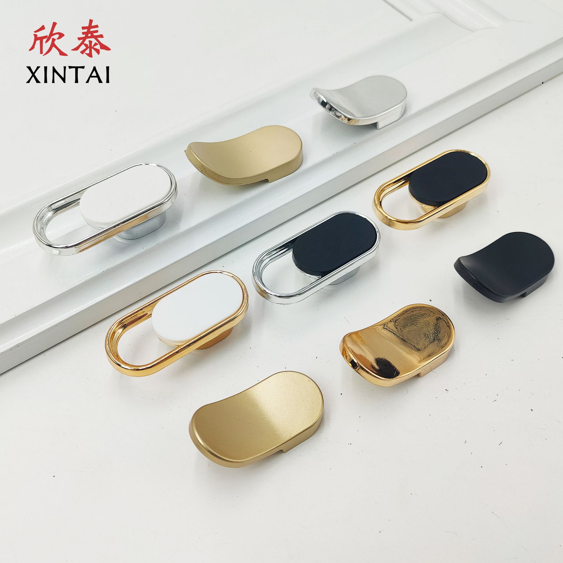 塑料拉手雙色金黑衣櫃門把手櫥櫃抽屜櫃門拉手鞋櫃鋅合金拉手