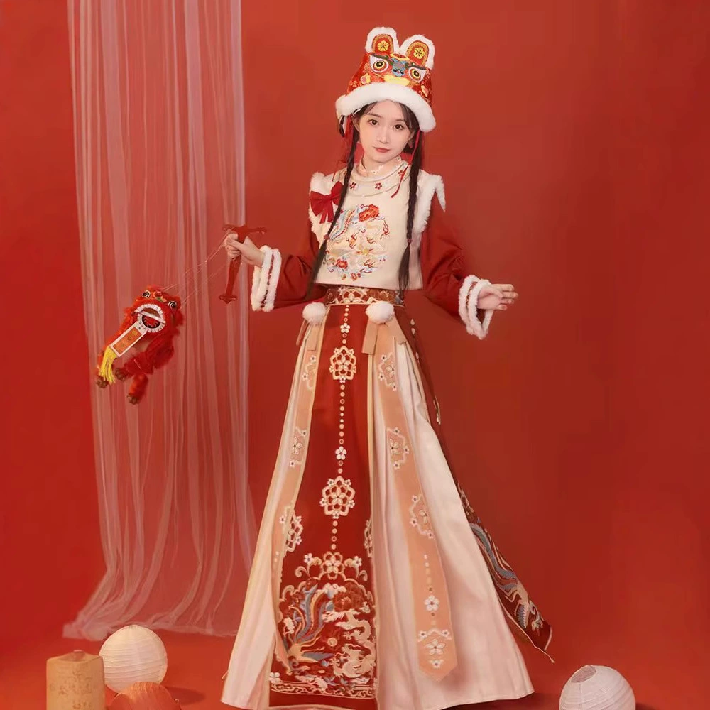 Hanfu Girl [Без беспокойства] Круглый воротник толще, чем бархат