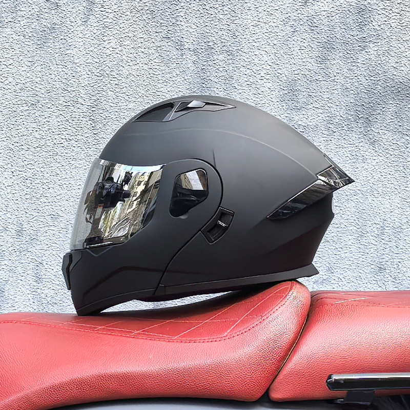 Orz casco de carcasa pequeña casco de cara a cara casco de motocicleta locomotora de doble lente hombres y mujeres de cuatro estaciones casco de crucero grande