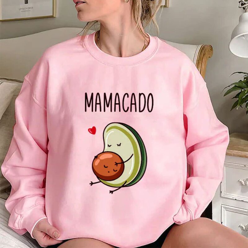 [Ready Stock] Amazon Mamacado Avocado Cute Pattern Printed Casual Fashion Pure Cotton Sweatshirt