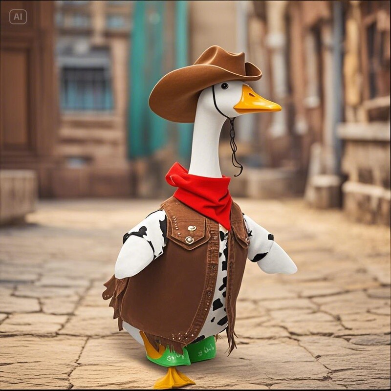 Amazon 23inch Big White Goose Dress-Up Costume Western Cowboy Porch Goose Outfit Amazon 23inch Big White Goose Dress-Up Costume Western Cowboy Porch Goose Outfit