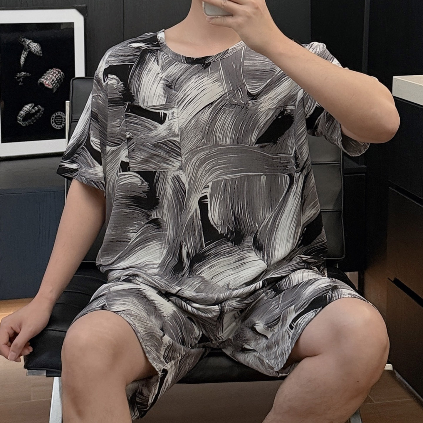 YY2328 짧은 흑백 브러시 자국