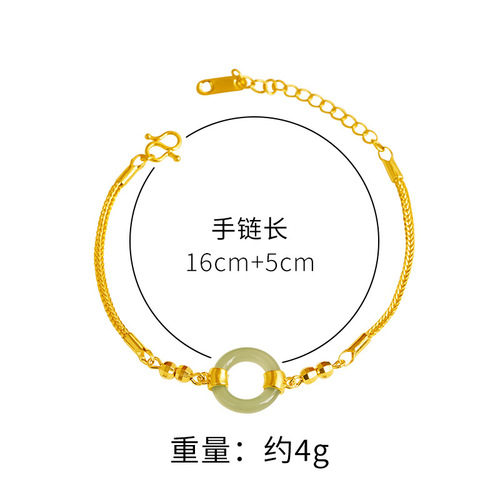 New Arrival Interlocking Healthy Bead Bracelet Crafted Gemstone Vintage Extended Ring Copper Alloy Women's Elegance