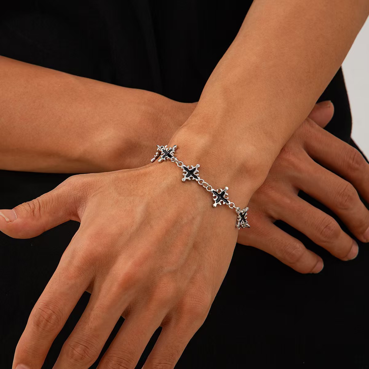 Bracelets Classification Alloy Chain Material Casual Retro Cross Alloy Plating Men's Bracelets Men's Chain Bracelets