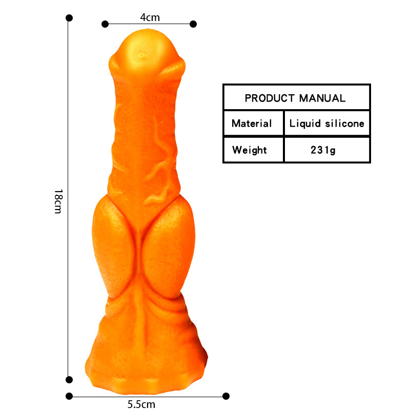 Jiuai Soft Silicone Dildo, Gold Flesh-Tone Adult Toy for Women — detail image 3