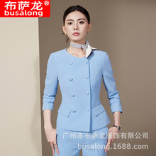 2025秋季新款busalong女士长袖职业西服西裤正式套装工作服20665