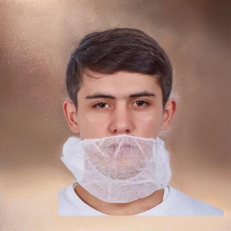 湖北天门单双耳白色蓝色一次性胡须套 厂家无纺布胡须套 套胡子用