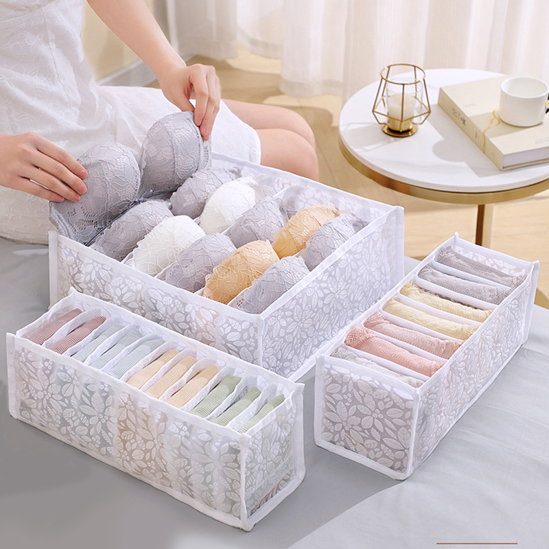 Ropa interior caja de almacenamiento sujetador ropa interior calcetines caja de almacenamiento hogar dormitorio armario cajón caja de partición de almacenamiento