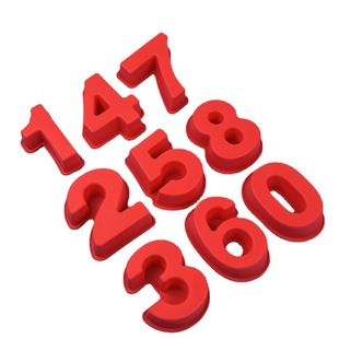 Full Set of 4inch Arabic Numerals Small 0-8 Silicone Molds DIY Fondant Cake Creative Baking Mousse Molds