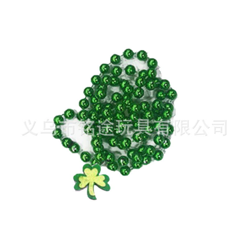 Nuevo trébol irlandés gafas pendientes collar oversleeve calcetines conjunto de cinco piezas Fiesta del día de San Patricio