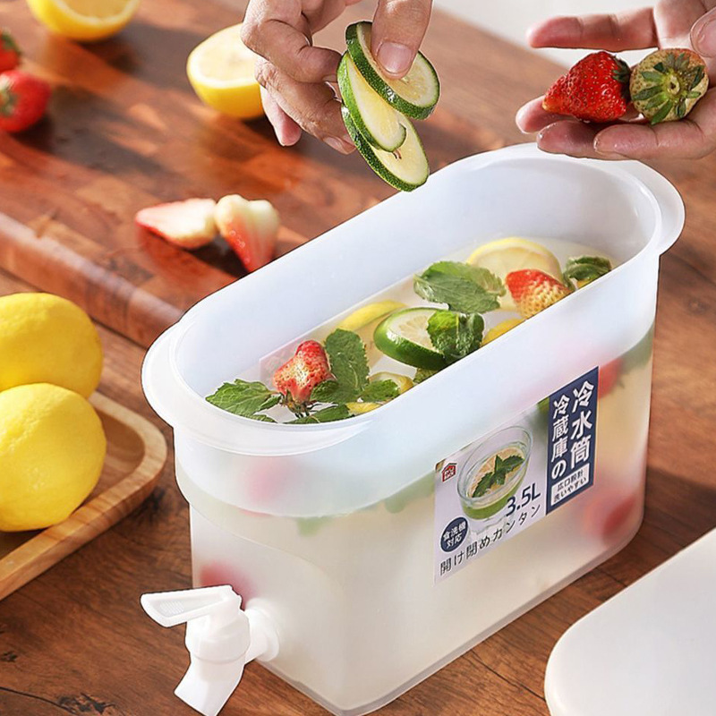 冰箱冷水壶带龙头大容量水果茶壶夏季家用凉水桶冷泡瓶冰水桶3.