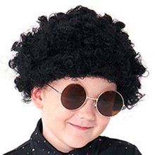 儿童搞笑卷发爆炸头 嘻哈风格男童角色扮演可爱假发 疯狂科学家银