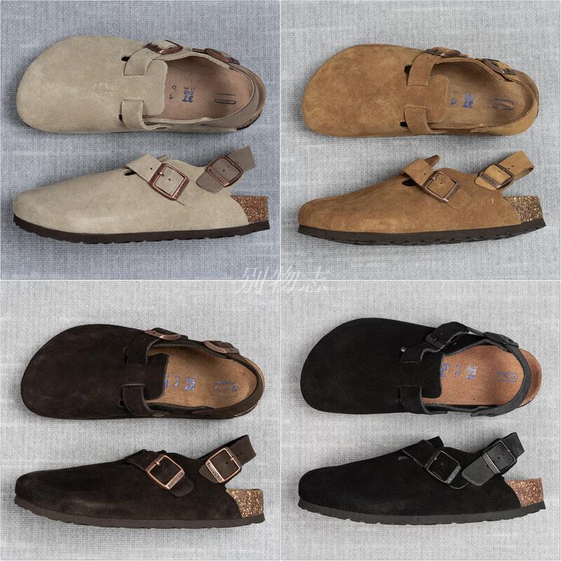 Bo Ken's New Men's and Women's Cowhide Suede Genuine Cork Birkenstock Toe Lace-Up Genuine Leather Comfortable Men's and Women's Slippers Bo Ken's New Men's and Women's Cowhide Suede Genuine Cork Birkenstock Toe Lace-Up Genuine Leather Comfortable Men's and Women's Slippers