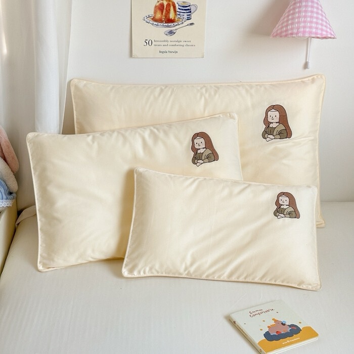 ハイエンドクラス A 100 カウント純綿枕カバー刺繍綿枕カバーシングルかわいいベビーシングル小さな枕カバー|undefined