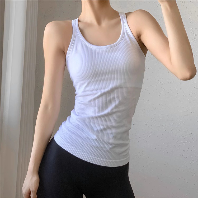 Camiseta sin mangas acanalada al por mayor, estilo yoga, deportiva, ajustada, estilo lululemon, lw1cjus