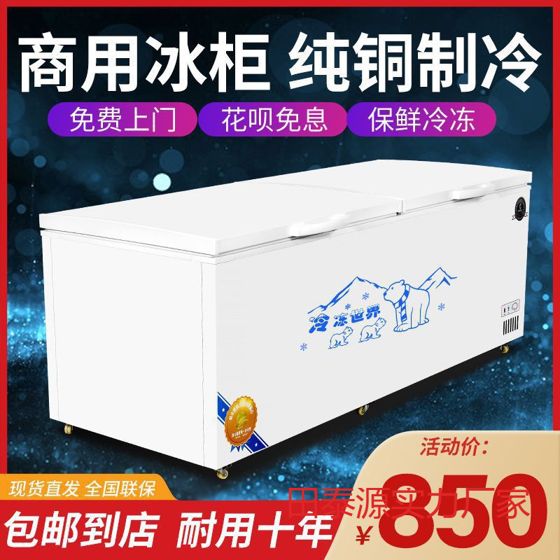 Freezer Refrigeration and Freezing Commercial Cold Chain Large Capacity Single Temperature Double Temperature Horizontal Copper Tube Fresh-Keeping Energy-Saving Refrigerator Refrigerator