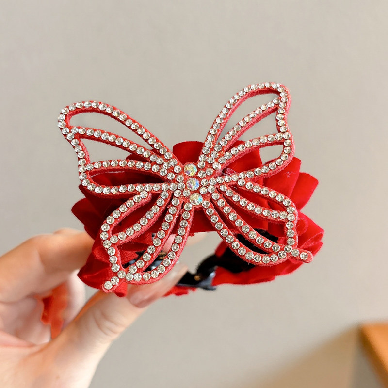 Bola de corona de perlas para niños, hebilla para el cabello, tocado de princesa, pinza para el cabello de cola de caballo para niñas, artefacto para el cabello para niñas