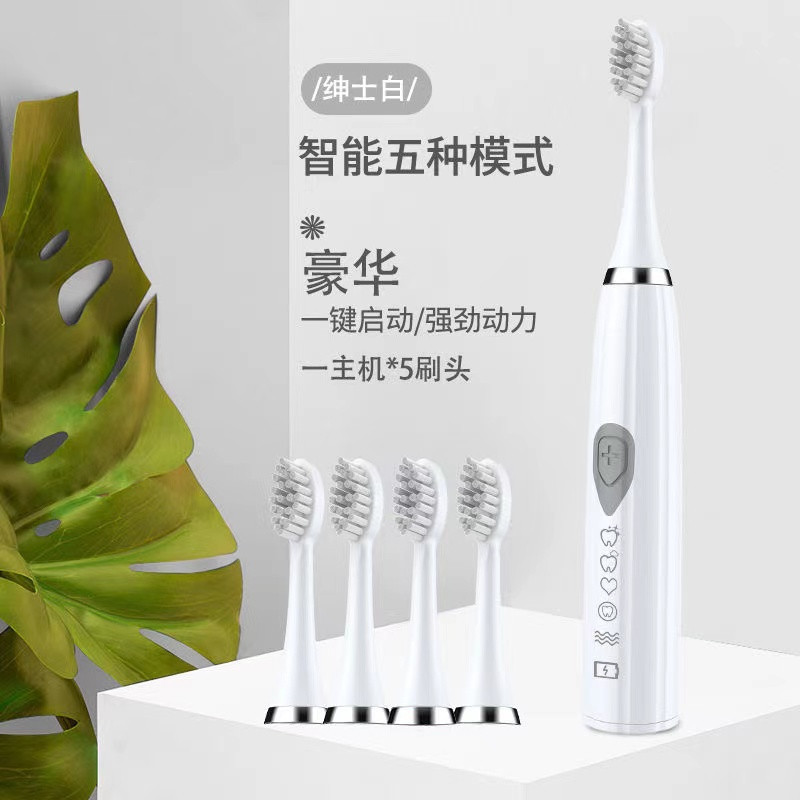 충전 5 단 화이트 (브러시 헤드 5 개)
