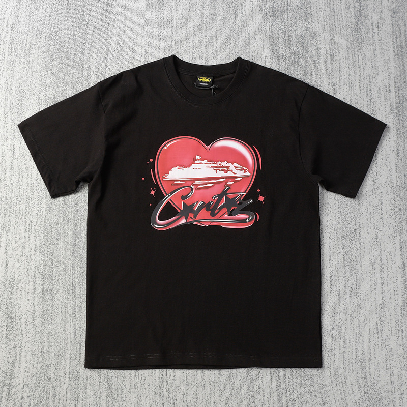 欧米のニッチなトレンドブランド、タイマー柄プリントが人気の万能半袖Tシャツ、夏らしいゆったりとしたカジュアルな半袖|undefined