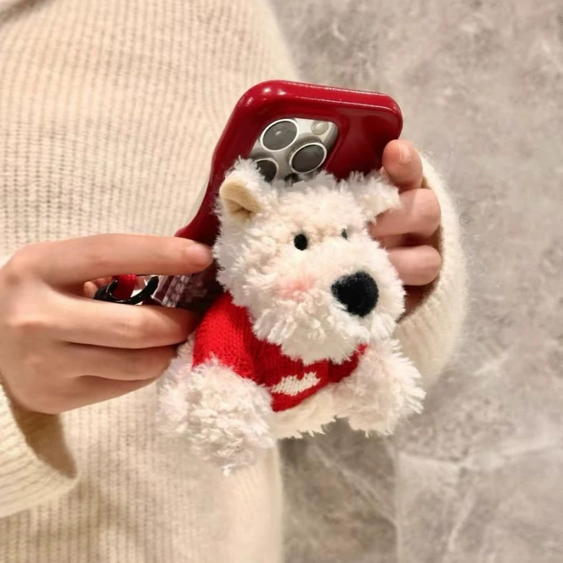 Mobile phone, strap, cartoon shoulder bag, plush universal doll