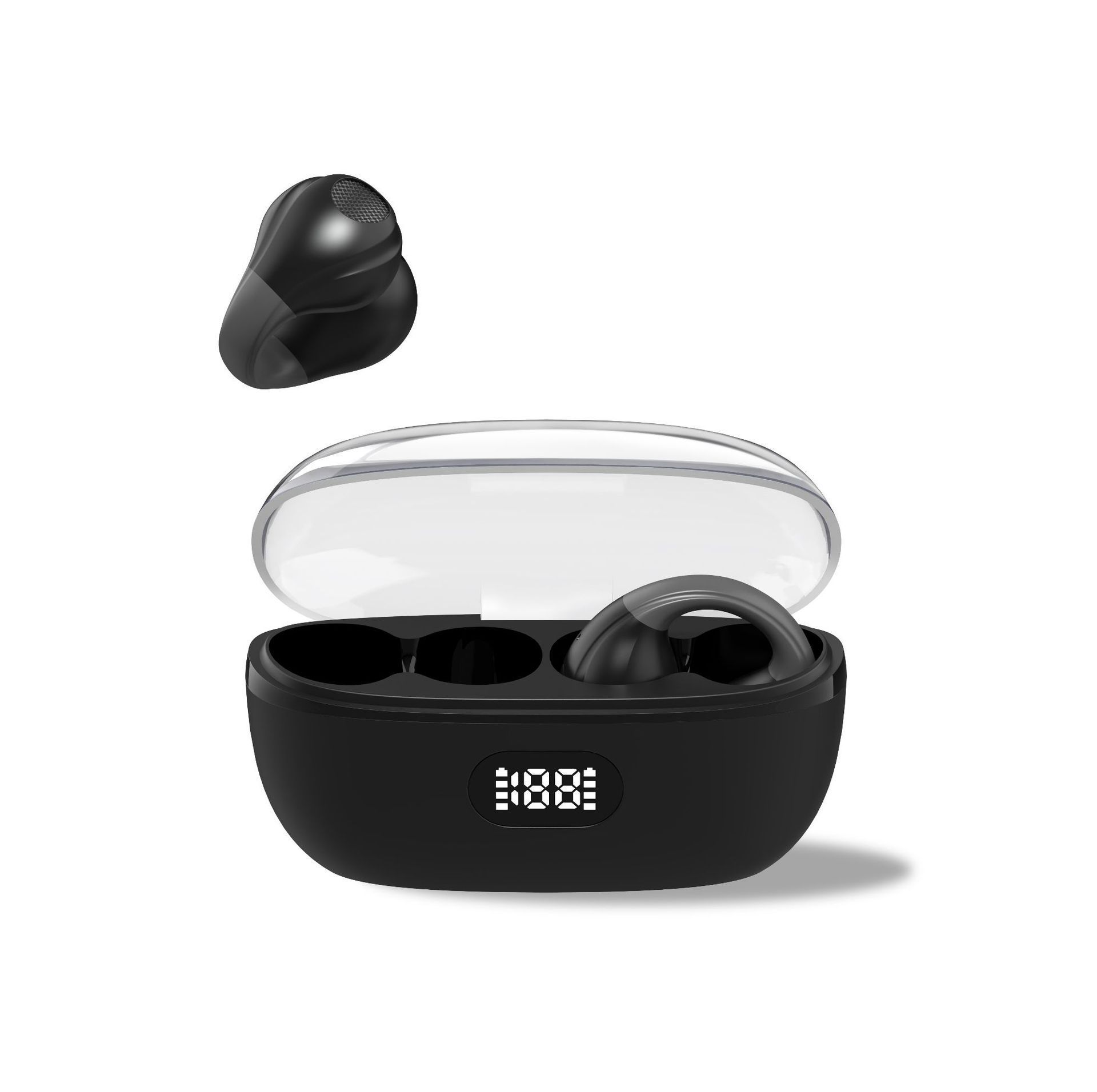 Audífonos Bluetooth Transfronterizos para Comercio Exterior, Tipo Clip, TWS, Inalámbricos Deportivos 5.3, Venta al por Mayor para Comercio Electrónico en TikTok, Modo de Suspensión.