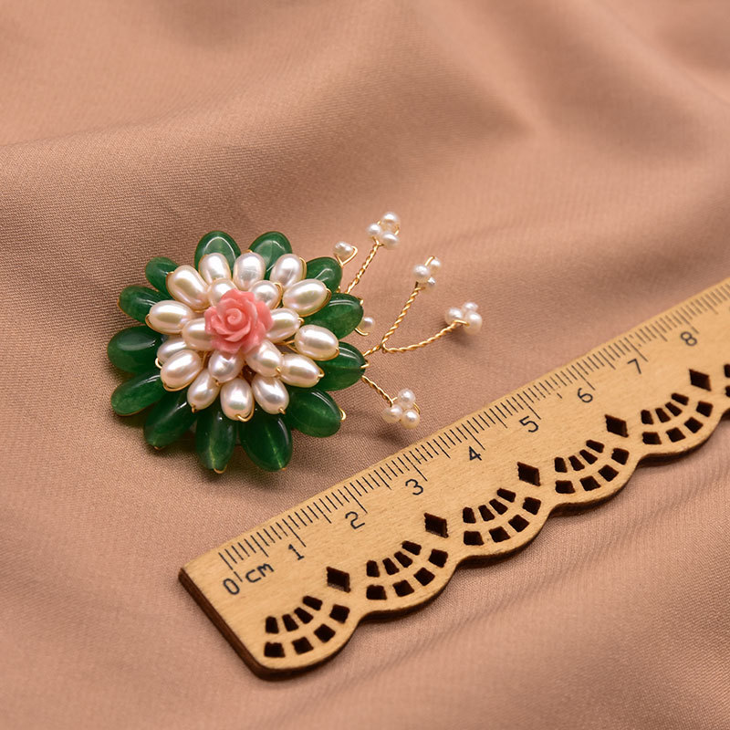 Xlentag natural perla flor ramillete 2021new Corea del Sur estilo coreano hecho a mano perla broche