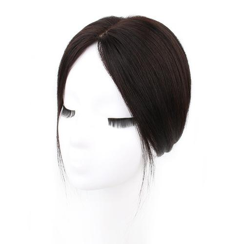 Black Swan Real Hair Wigs, Top Covering White Hair, Random Parting, Invisible Forehead Cover, Hairline Hair Patch, Women