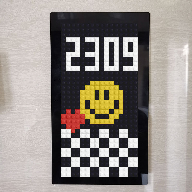 Building Blocks Door Number Small Particles Digital Pixel Painting Super Mary Door Decoration Mario Logo Number Plate