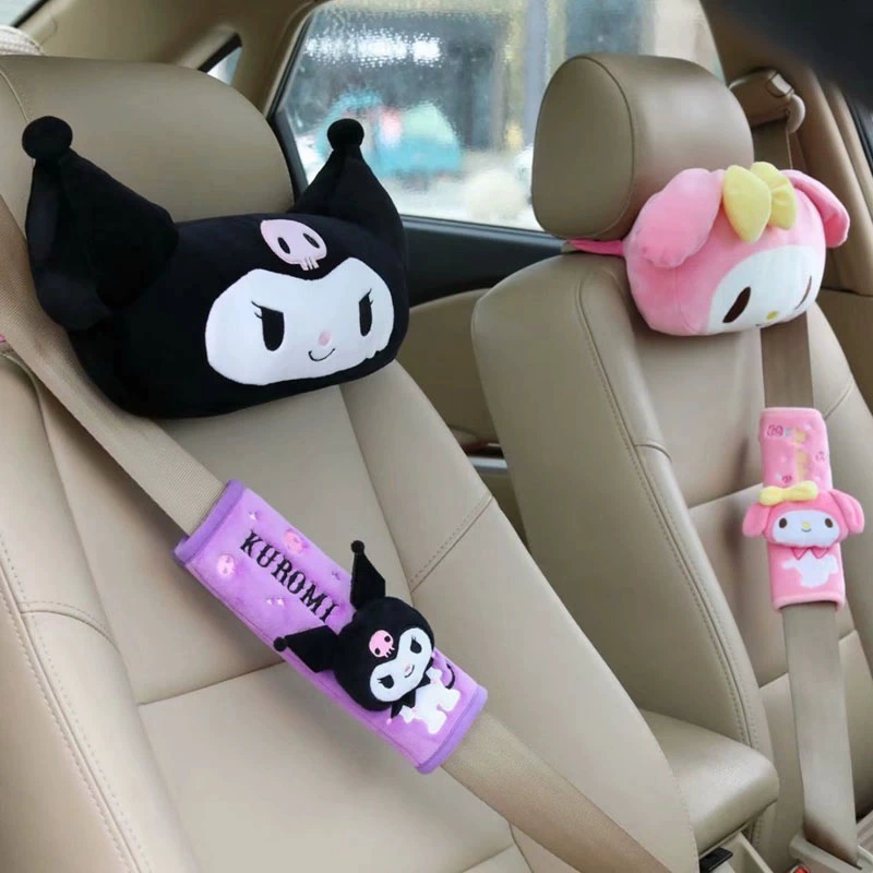 Cartoon cute neck pillow for car, universal seat belt, protective case, straps, with neck protection