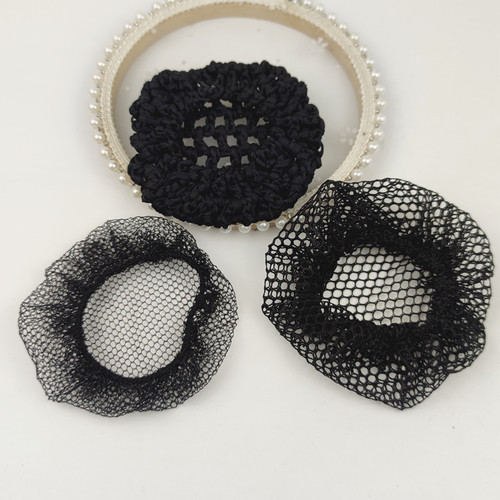 Basic headband hair net pocket flight attendant nurse dance work professional head flower net pocket encrypted hair cover accessories