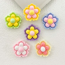 亮面双层五瓣花树脂配件diy洞洞鞋鞋花风扇耳机盒数据线发夹装饰