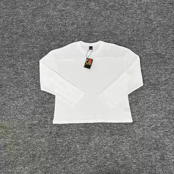 2025 New European & American Derschutze Blossom Embroidered Sakura Waffle Long-Sleeve Unisex Couple Streetwear