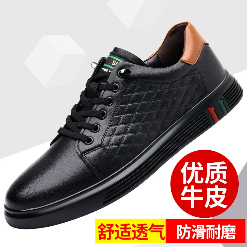  Trend white shoes for leather shoes, leather universal footwear, sneakers, sports shoes, Korean style, genuine leather, soft sole