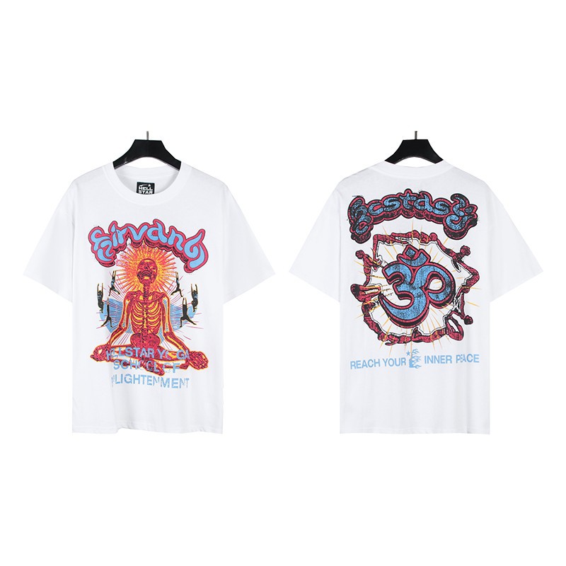 Venta al por mayor versión correcta pa marca de moda manga larga Camiseta palmera espalda Carta Grande logo manga de Batwing OS gota hombro superior