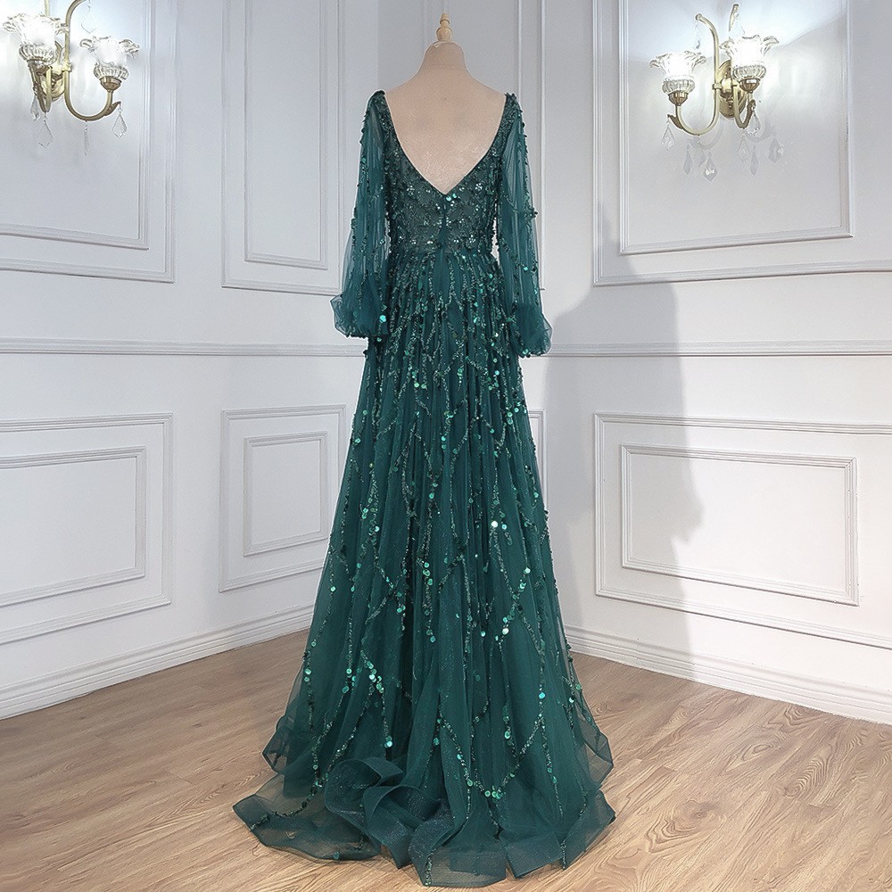 Vestido de Noche Largo de Lujo con Cuentas Doradas, Estilo Nuevo Transfronterizo 2025, Sexy, con Aura de Socialité, Modelo SM7109 image 10