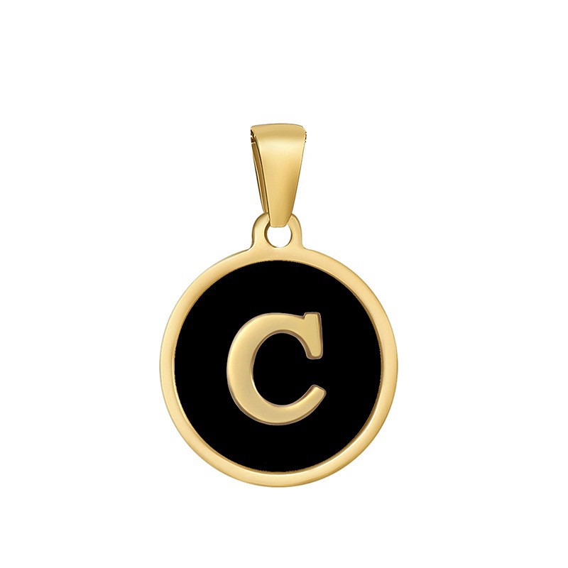 4g Weight Pendant Jewelry Making Type 16mm Jewelry Making Size DIY Jewelry Accessories Classification 1 Piece Quantity 304 Stainless Steel Material Letter, Word Pattern Classic Style Style Enamel, Plating Craft Black Color 1 Piece 16mm 304 Stainless Steel Letter Word Pendant DIY Jewelry Accessories 3