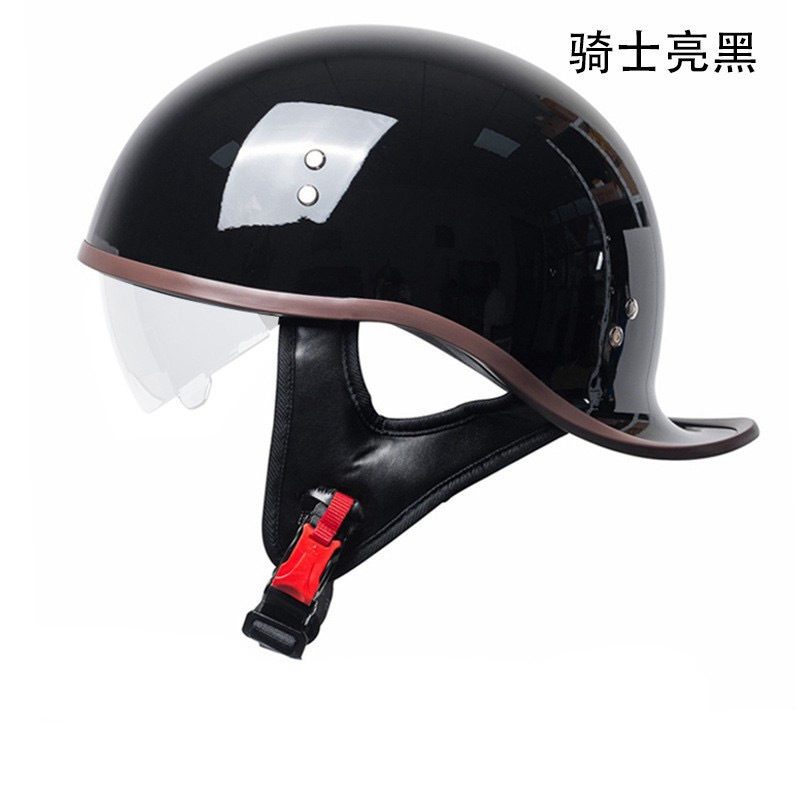 オートバイレトロオートバイハーフヘルメット四季ユニバーサル電動バイクユニセックスサイクリング安全帽子