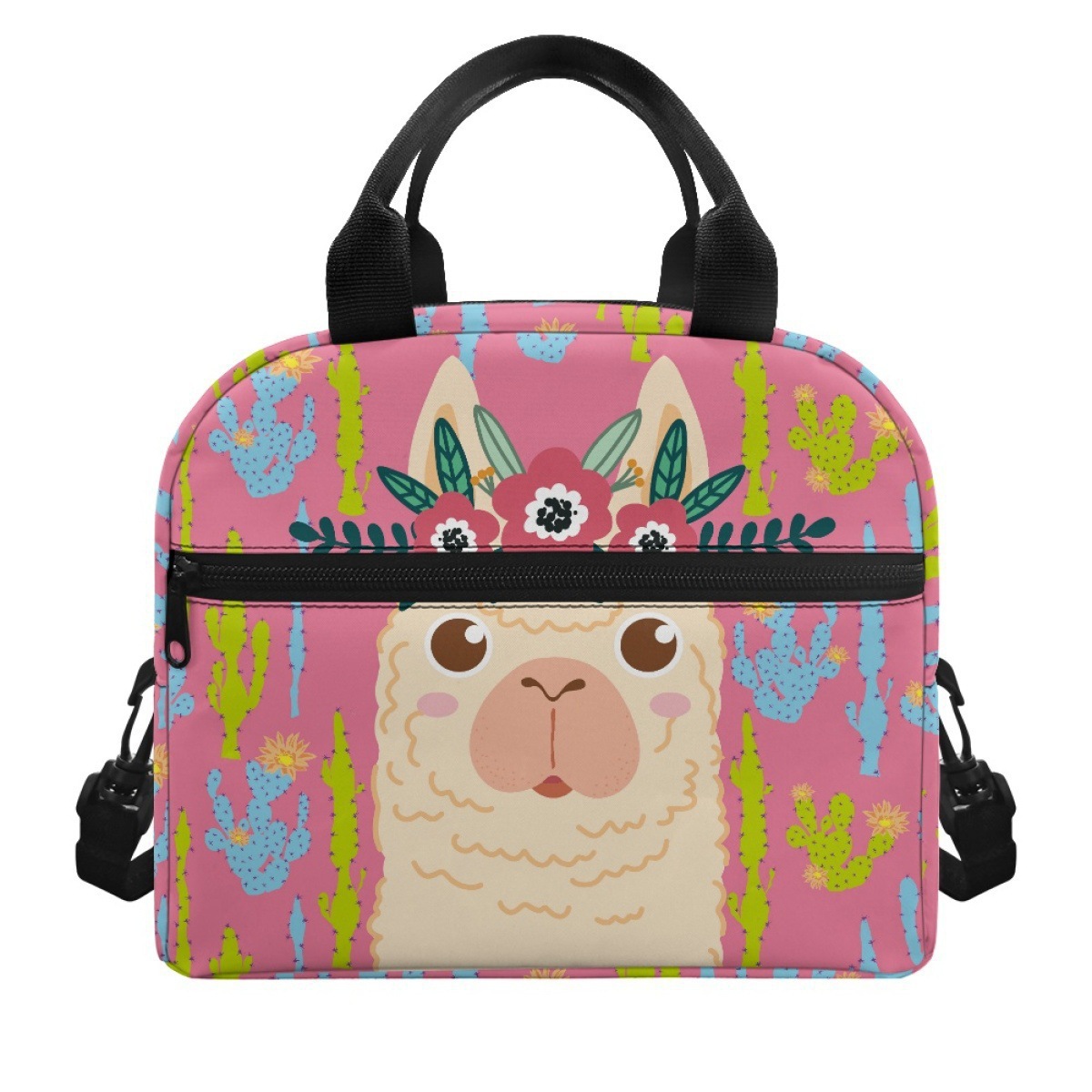 독립 역 암소 인쇄 점심 가방 휴대용 대용량 가방 비즈니스 통근 점심 가방 인쇄 가능