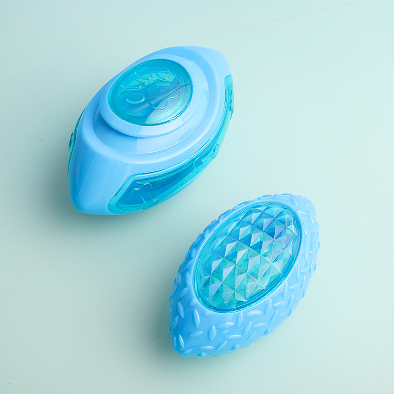 厂家直销哈沃发声闪光橄榄球 抛掷训练狗狗玩具中小型犬磨牙玩具