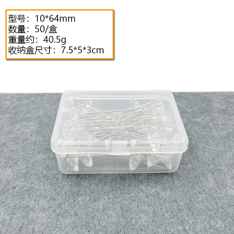 Aguja de posicionamiento de diamante de costura manual de mosaico fijación de perlas agujas de posicionamiento de ropa agujas de caja enlatadas transparentes