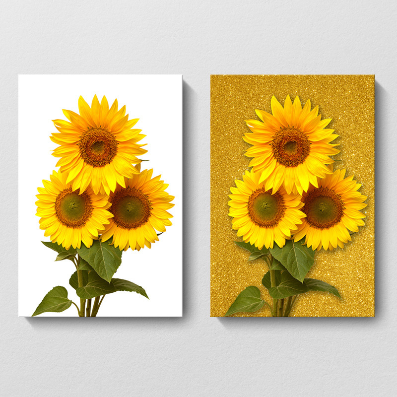 Sunflower Decorative Painting Living Room Korean Flower Sunflower Hanging Painting Apartment B&B Bedroom Restaurant Cross-Border Frameless Painting Sunflower Decorative Painting Living Room Korean Flower Sunflower Hanging Painting Apartment B&B Bedroom Restaurant Cross-Border Frameless Painting