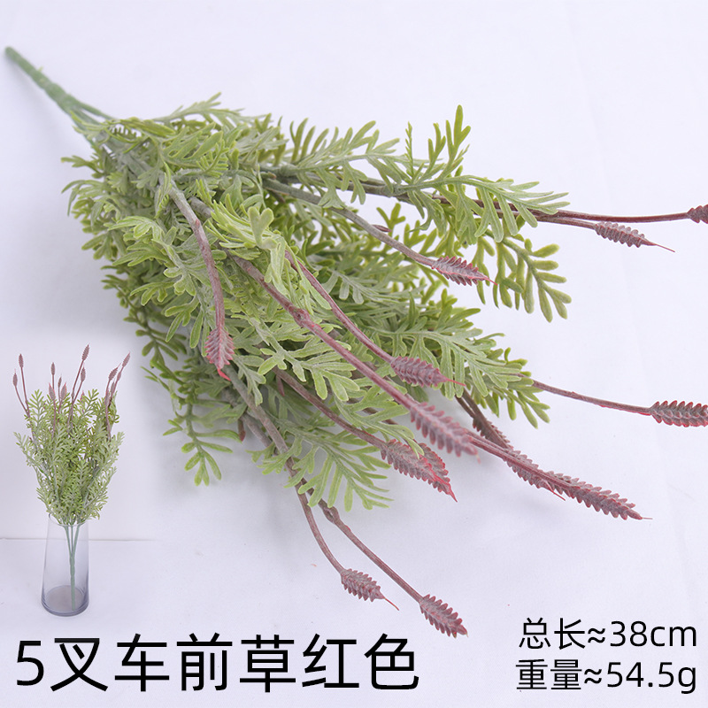 Simulación de plantas verdes flores falsas mano