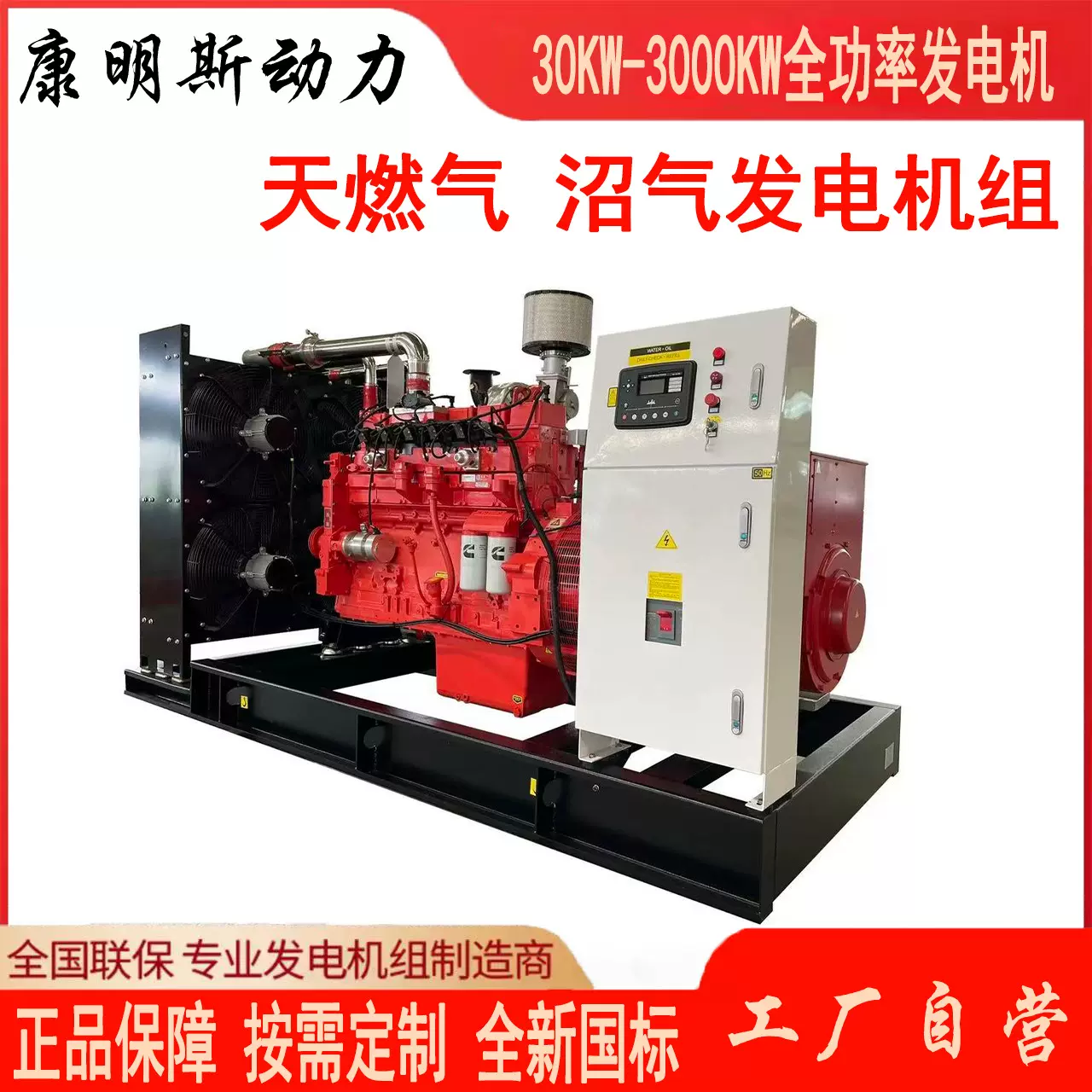 康明斯天然气沼气LPG发电机组50KW100KW200KW250KW300KW三相380V