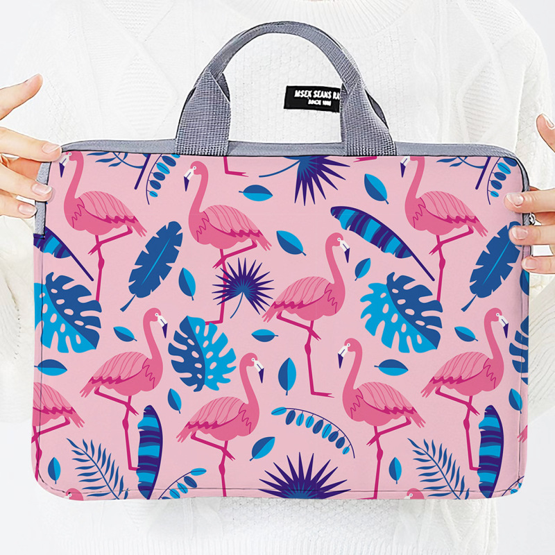 New Flamingo Print Computer Bag, Trendy Laptop Protective Cover, High-Looking Storage Bag, Cross-Border Wholesale New Flamingo Print Computer Bag, Trendy Laptop Protective Cover, High-Looking Storage Bag, Cross-Border Wholesale