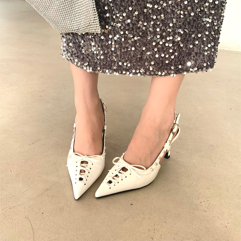 2024 New Spring Shoes European and American Pointed Toe Thin Heels Shallow Mouth Fashion Thin Front Straps and Back Vacuum Sandals_voghion.com