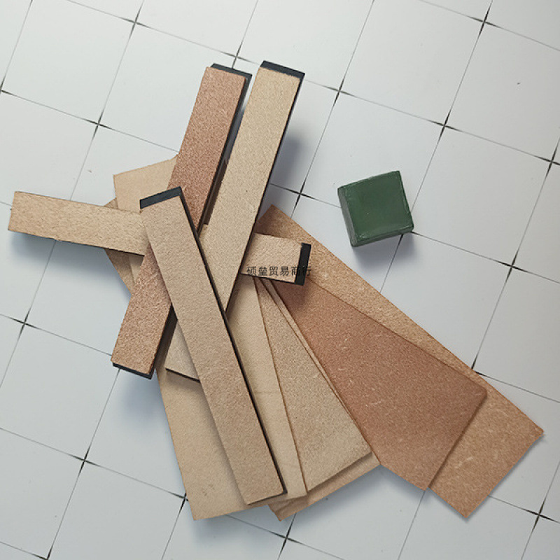 牛皮挡刀布板条磨刀膏定角磨刀器牛皮抛光带底座镜面荡刀板