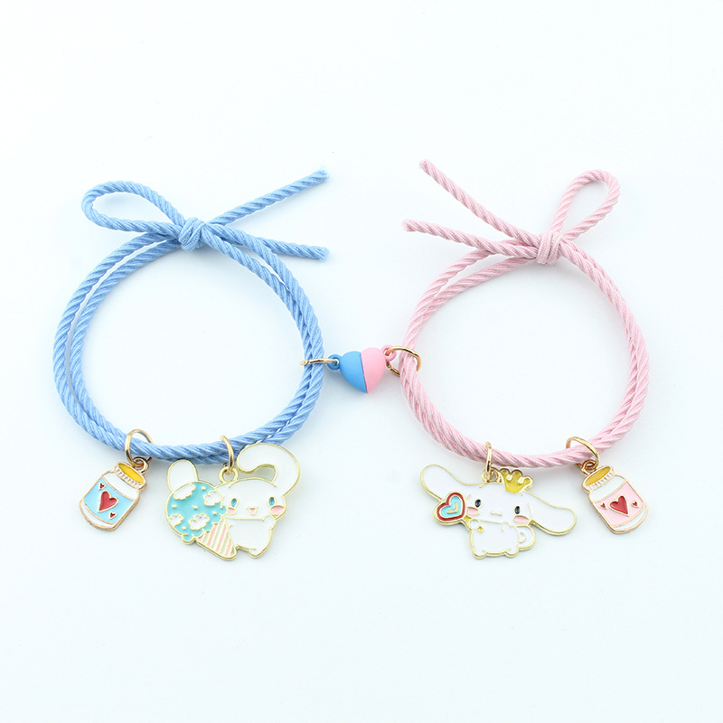 Alloy Pendant Material Bracelets Classification Cute Cartoon Character Alloy Rope Woven Chain String Bracelets Wholesale